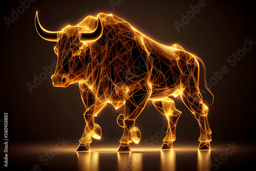 Bearish trend of Bitcoin crypto currency in golden futuristic concept © surassawadee