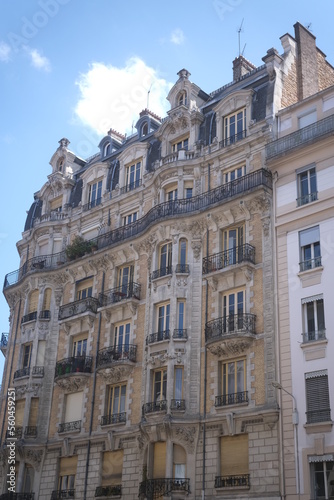 french facade in street