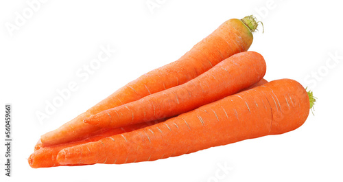 Pile of raw carrots cut out photo