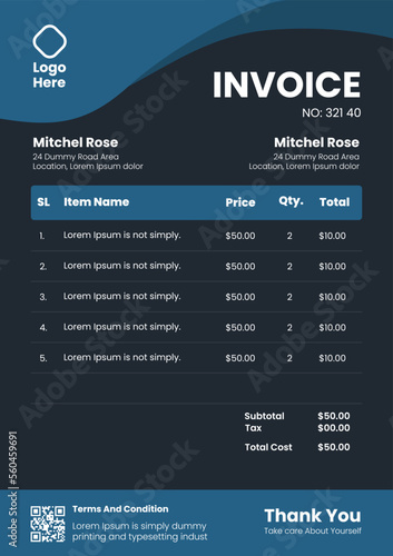 Free vector flat design of business  invoice