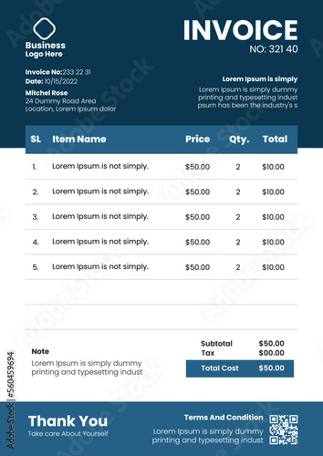 Free vector flat design of business  invoice
