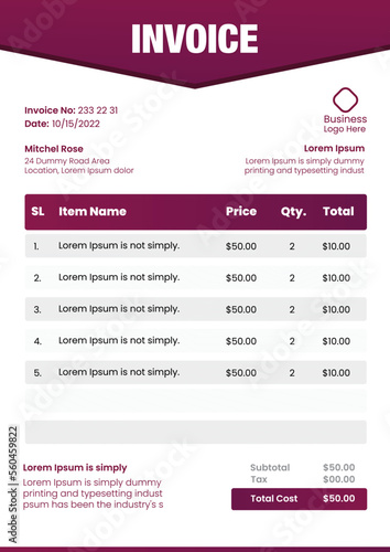 Free vector flat design of business  invoice