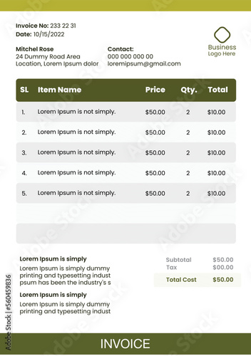 Free vector flat design of business  invoice