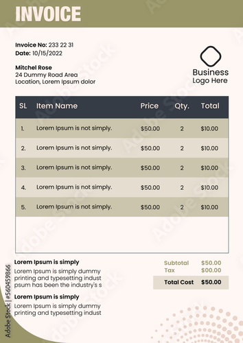 Free vector flat design of business  invoice