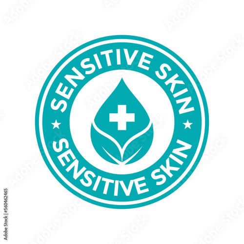 Sensitive skin vector badge template. Suitable for product label