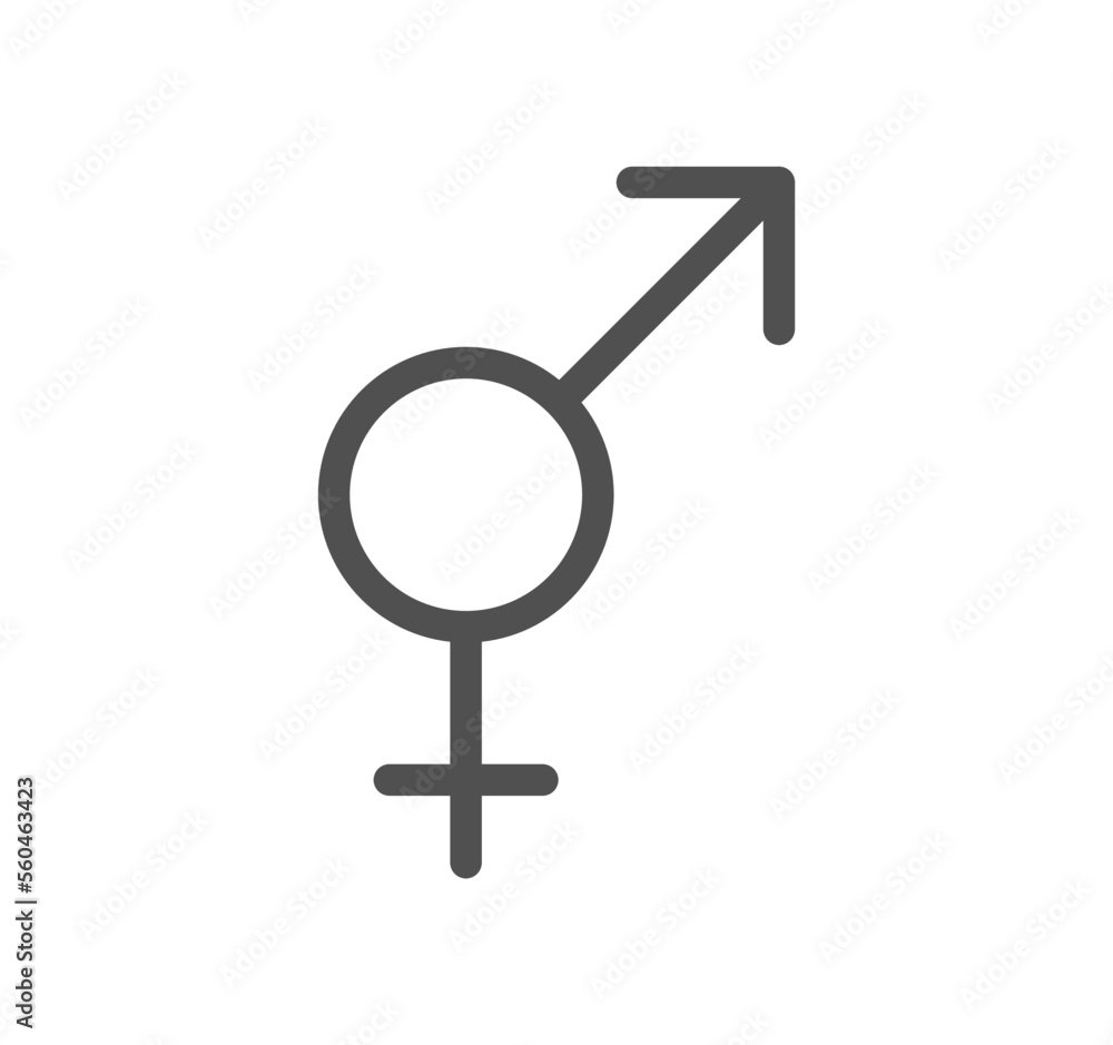 Gender related icon outline and linear vector. Gender related icon outline and linear vector.