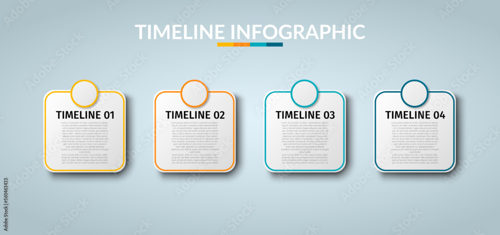 Obraz premium Business Infographic. Modern infographic template. Abstract diagram with 4 steps, options, parts, or processes. Vector business template for presentation. Creative concept for infographic