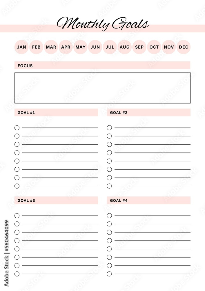 Monthly Goals Monthly Goals