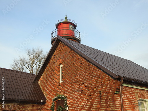 Fotografi the rinderort lighthouse near kaliningrad in russia on curonian lagoon