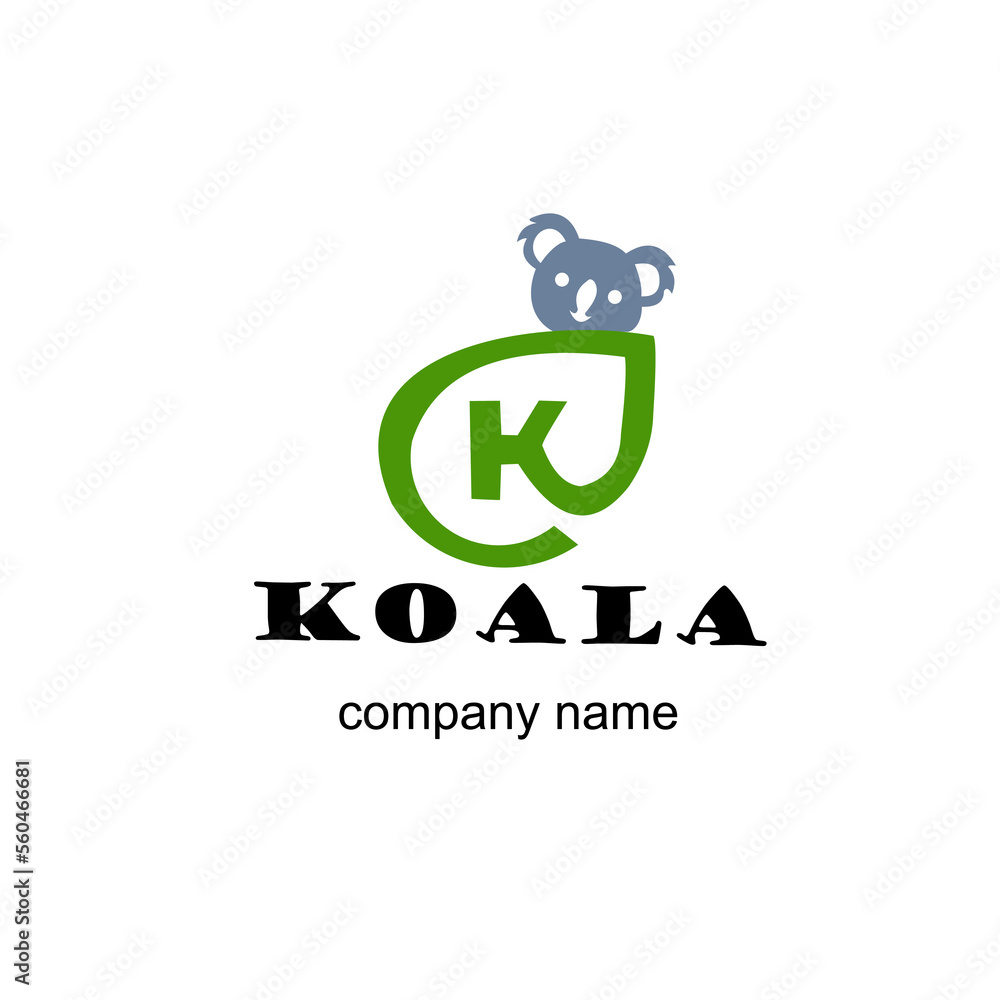 kogo letter ''K'' with koala collaboration - obrazy, fototapety, plakaty 