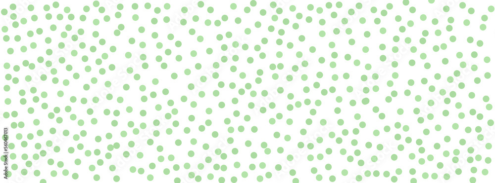 Color green seamless retro polka dots pattern. Hand painted with light painted dots. Grunge baby  Wallpaper Watercolor confetti background.