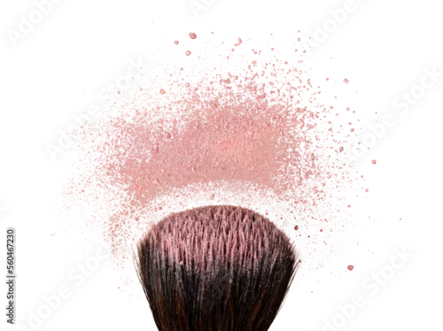 Obraz Professional make-up brush on colorful crushed eyeshadow