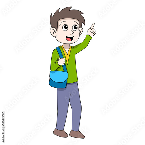A teenage boy is walking to school to achieve his goals