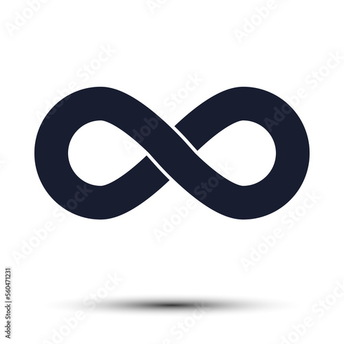 silhouette of the infinity sign, dark icon on a white background. vector.