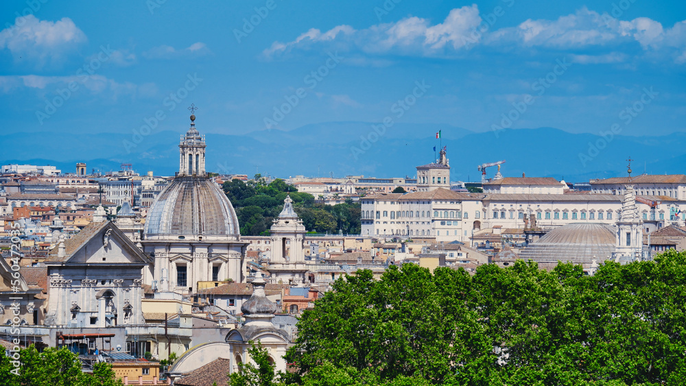 Panorama of the ancient city of Rome, Italy
