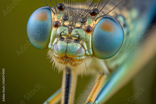 Damselfly close up. insect macro photography. Generative AI © 2rogan