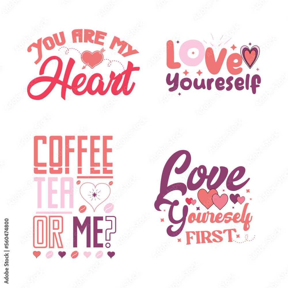Valentine day typography design vector background Valentine day typography design vector background