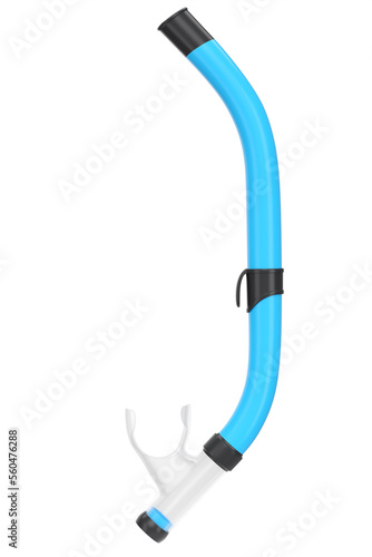 Blue snorkel for diving and swimming in the pool isolated on a white background