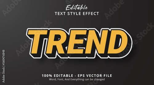 Orange Trend text with hype color style effect, editable text effect