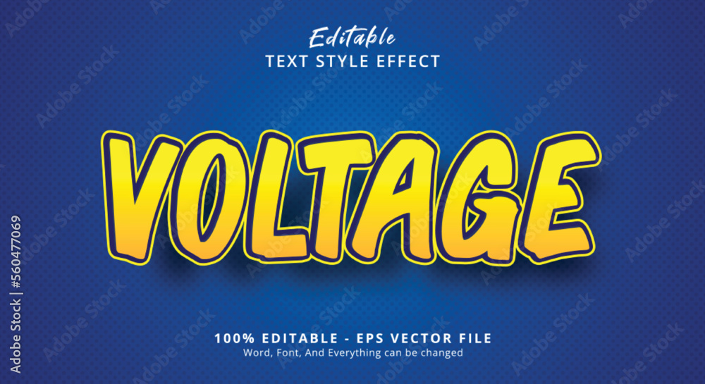 Yellow Voltage Text Style Effect, Editable Text Effect