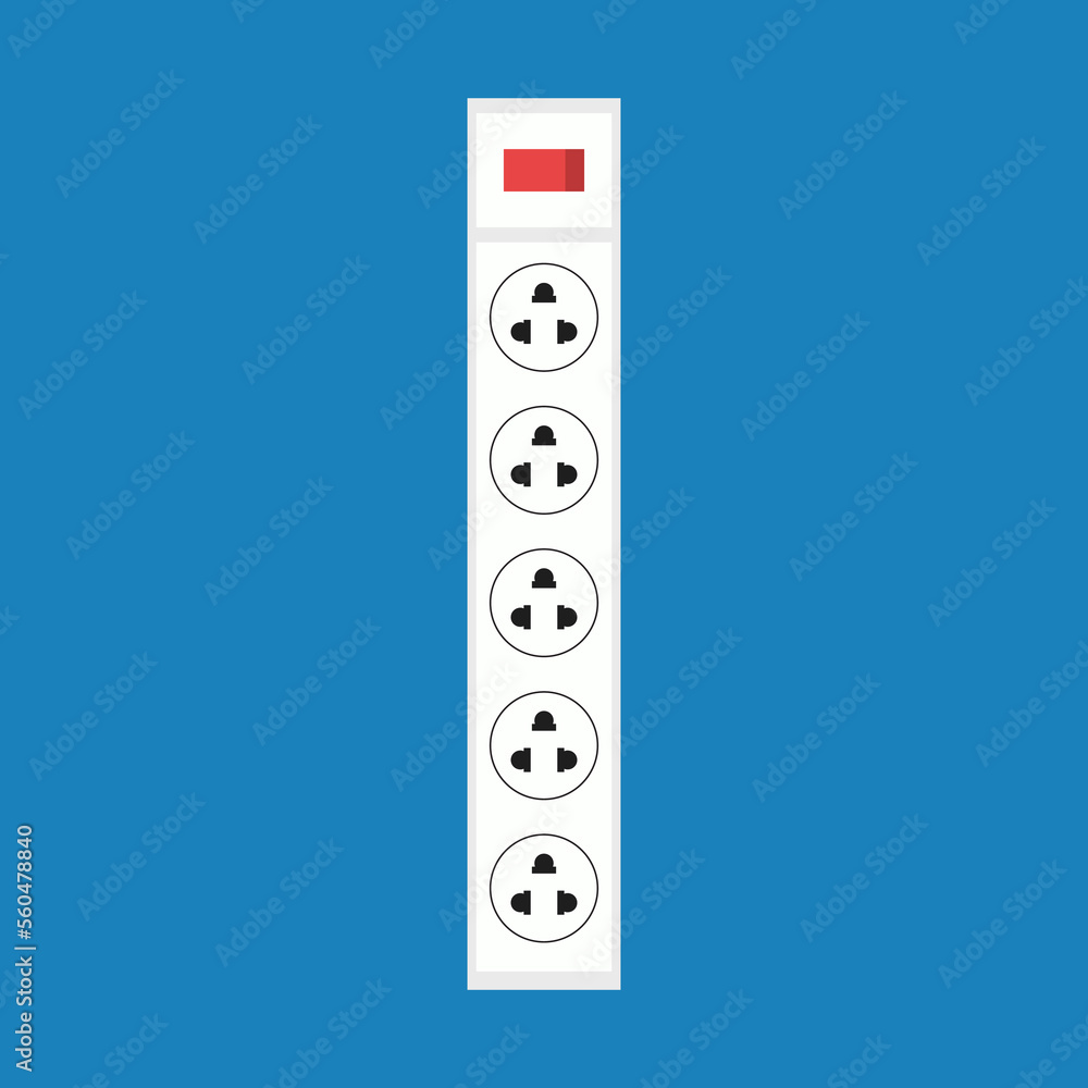 Plug vector. Outlet vector. Power strip safety, short circuit from full plug in 5-outlet power strip. Dangerous from short circuit peripheral. Plug vector. Outlet vector. Power strip safety, short circuit from full plug in 5-outlet power strip. Dangerous from short circuit peripheral.