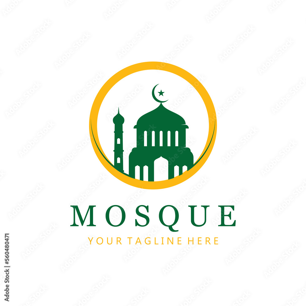 Mosque Creative Logo Template With Simple Concept. Mosque Creative Logo Template With Simple Concept.