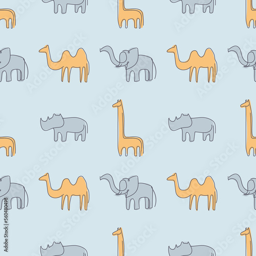 Seamless pattern with animals for prints.  (ID: 560480498)