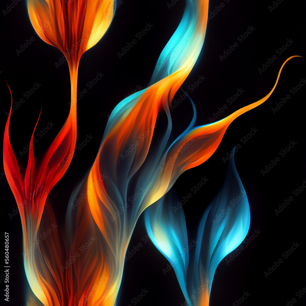 Seamless pattern of colorful flames. generative ai Seamless pattern of colorful flames. generative ai
