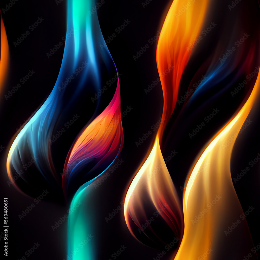 Seamless pattern of colorful flames. generative ai Seamless pattern of colorful flames. generative ai