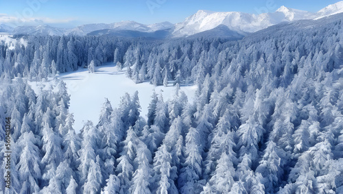 雪山の風景 ドローン 空撮