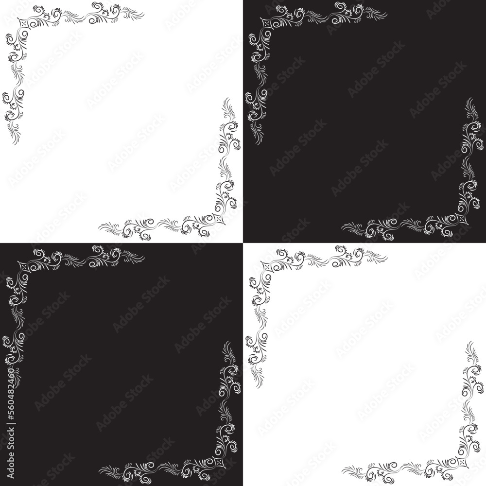 black and white frame vector illustration