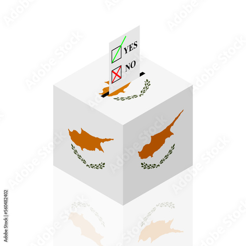 cyprus ballot box. vector illustration