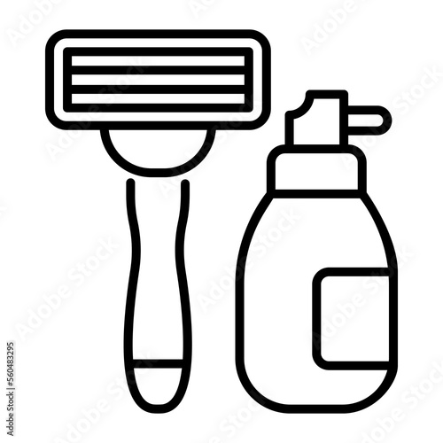 Razor with shaving cream vector design, men�s salon product