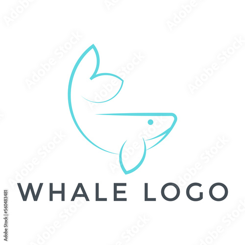 whale  simple whale  simple whale vector logo design template
