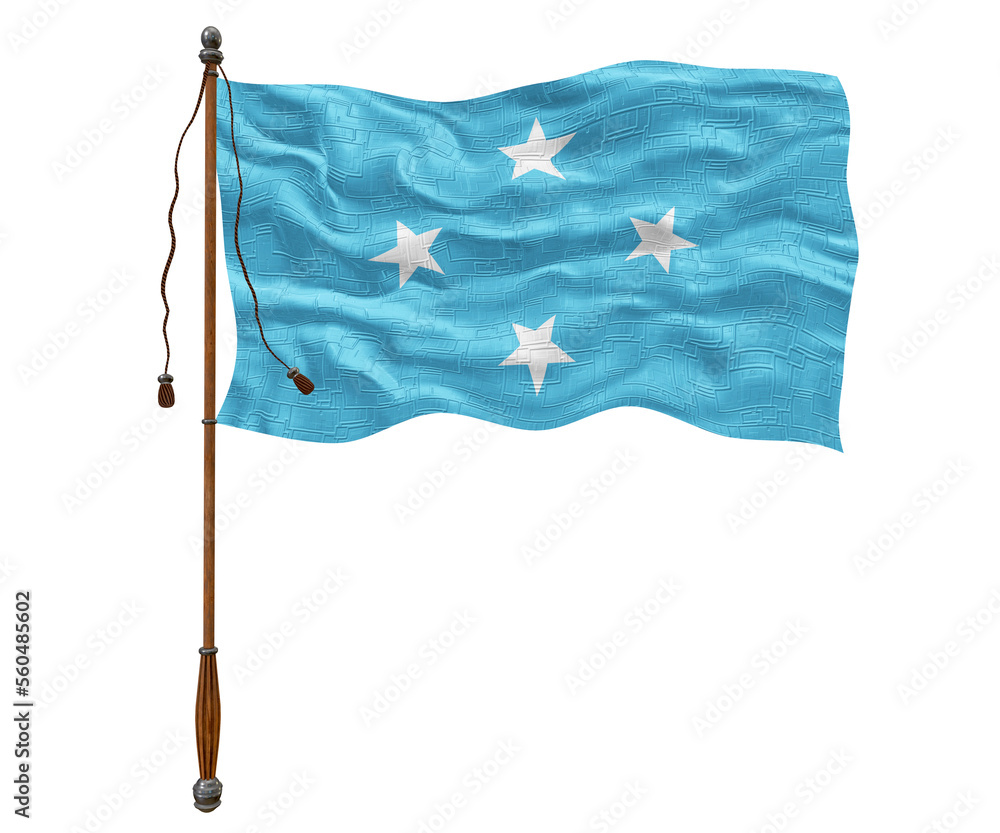 National flag of Micronesia. Background with flag of Micronesia. National flag of Micronesia. Background with flag of Micronesia.