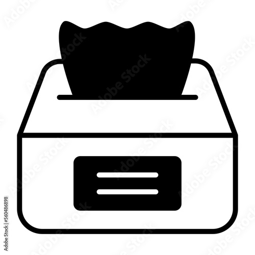 Tissue box vector design, trendy icon of hygiene napkin