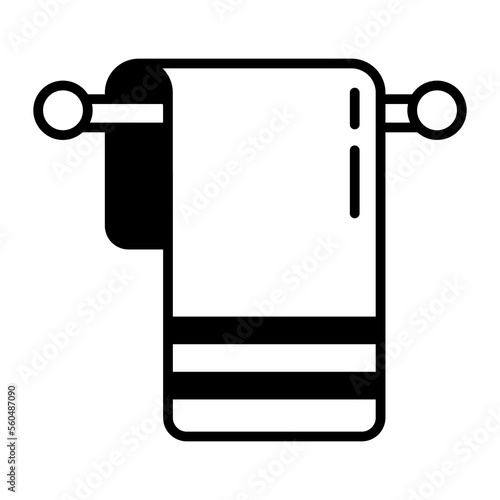 Towel hanger vector design in modern style, editable icon