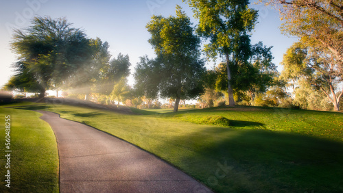 Footpath through a park, Indian Wells, California, USA photo