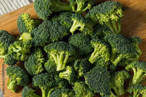 Raw Green Organic Broccoli Florets