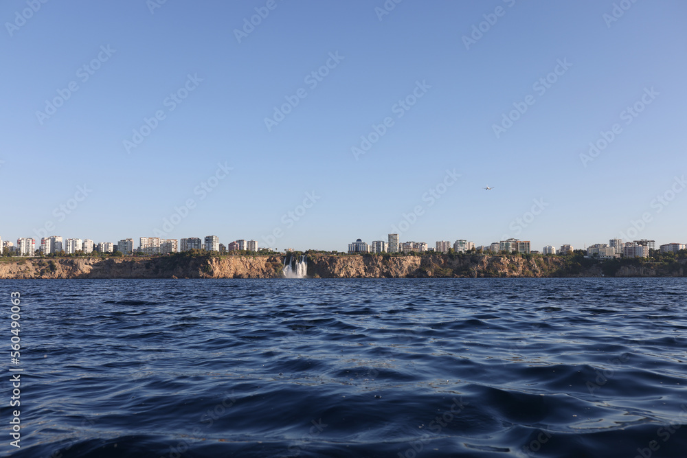 Panoramic view of the city coastline with buildings.