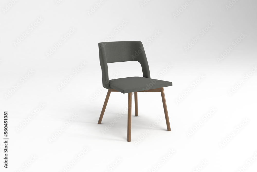 Perspective view, Modern Chair, minimal concept, Studio shot of stylish chair isolated on white background 3d rendering Perspective view, Modern Chair, minimal concept, Studio shot of stylish chair isolated on white background 3d rendering