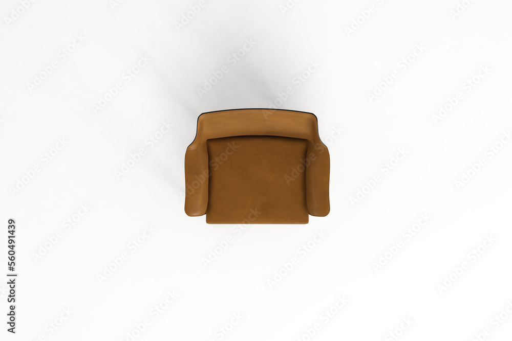 Top view, Modern Chair, minimal concept, Studio shot of stylish chair
