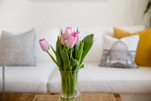 Tulips in livingroom