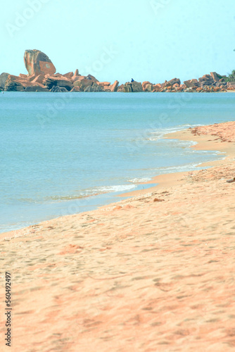 Calm coastal scenery in Kijal, Kemaman, Terengganu, Malaysia. photo