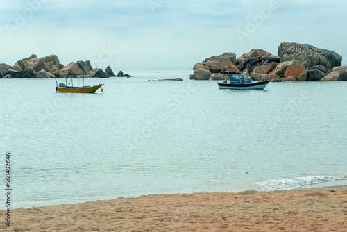 Fishing boats at the sea in Kijal, Kemaman, Terengganu, Malaysia. photo