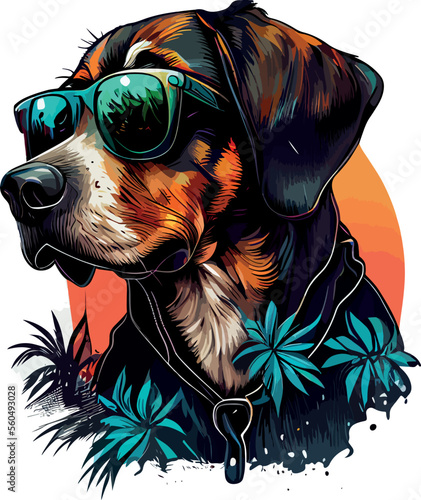 dog with sunglasses