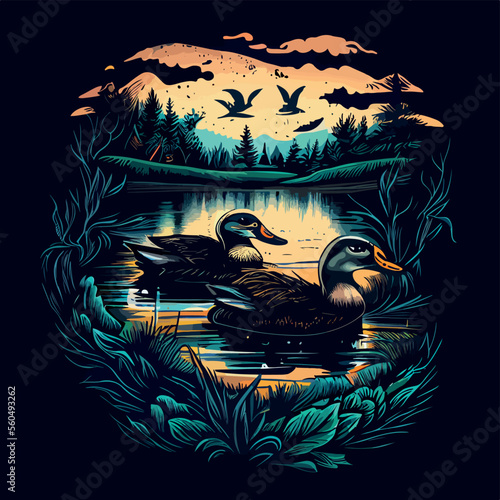 Ducks in the pond