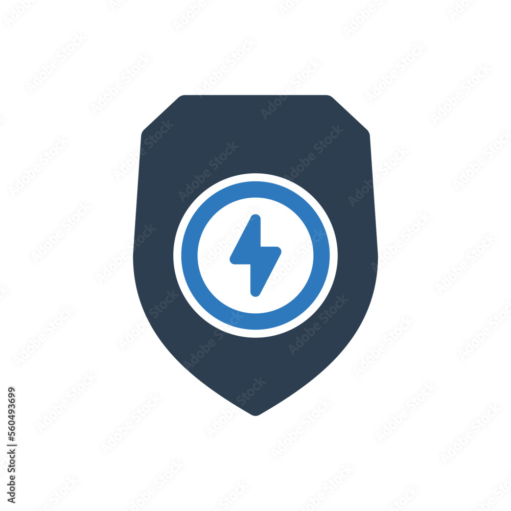 Power Security Icon - Electric Protection Icon Power Security Icon - Electric Protection Icon