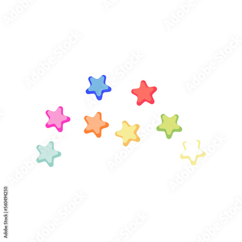 Star sprinkles for creating your own ice cream. Star sprinkles cartoon illustration. Summer, sundae concept