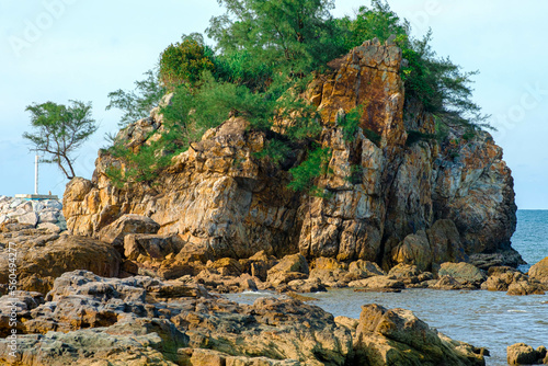 Rocks formation by the coastal at Kemasik, Kemaman, Terengganu, Malaysia